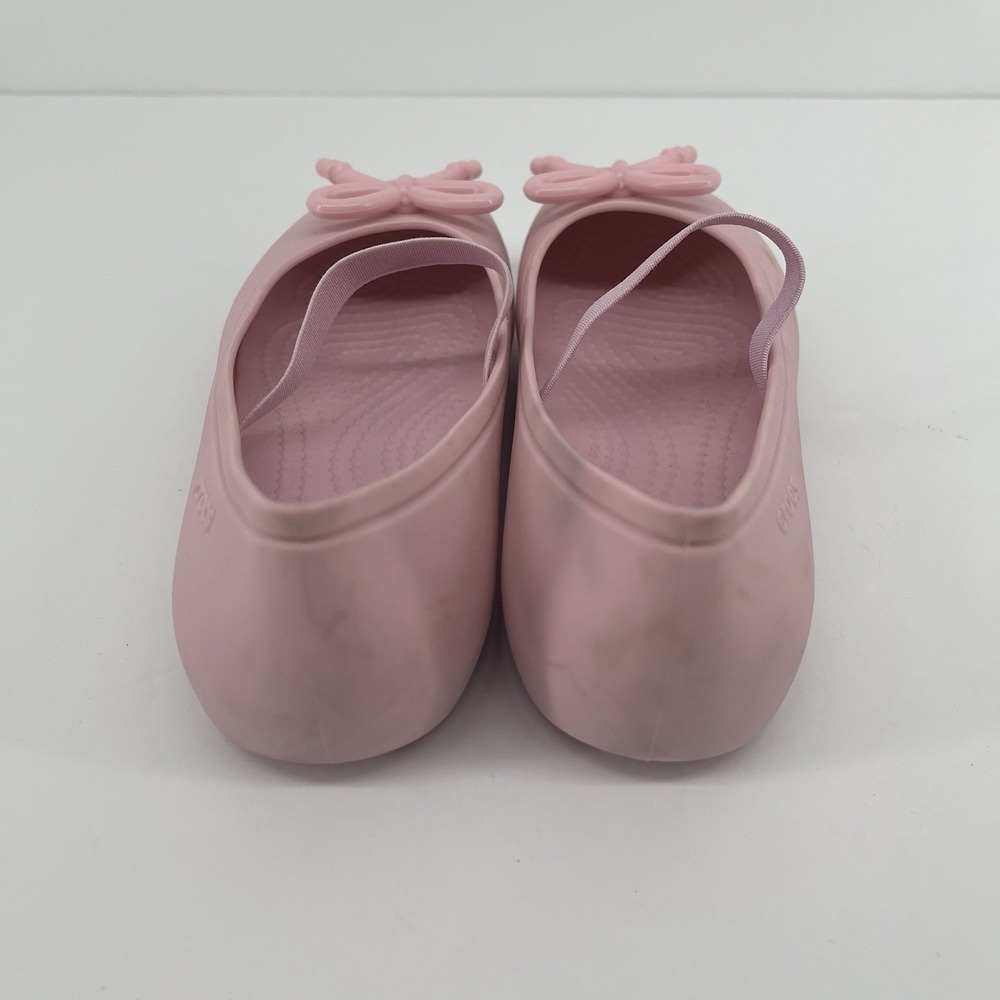 Crocs Girls Pink Mary Jane Ballet Flats Bow Slip On Shoes Kids Size 13 C13 - Picture 4 of 7